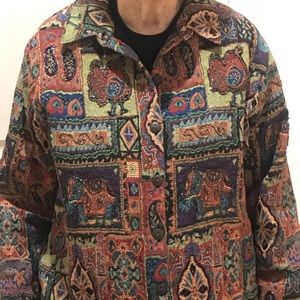 Chico’s Tapestry Look Jacket Size 2 Mint Condition